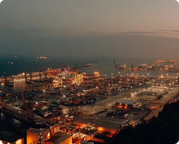 Container port at night